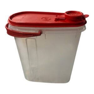 Tupperware Red-Lid Clear Food Storage Container